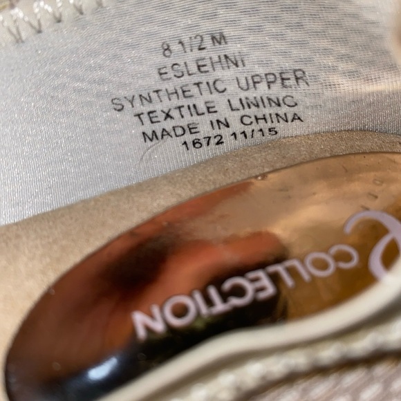 E Collection Eslehni Gold Beige Shimmer Slip On Comfort Sneakers Size 8 1/2 - Picture 10 of 11